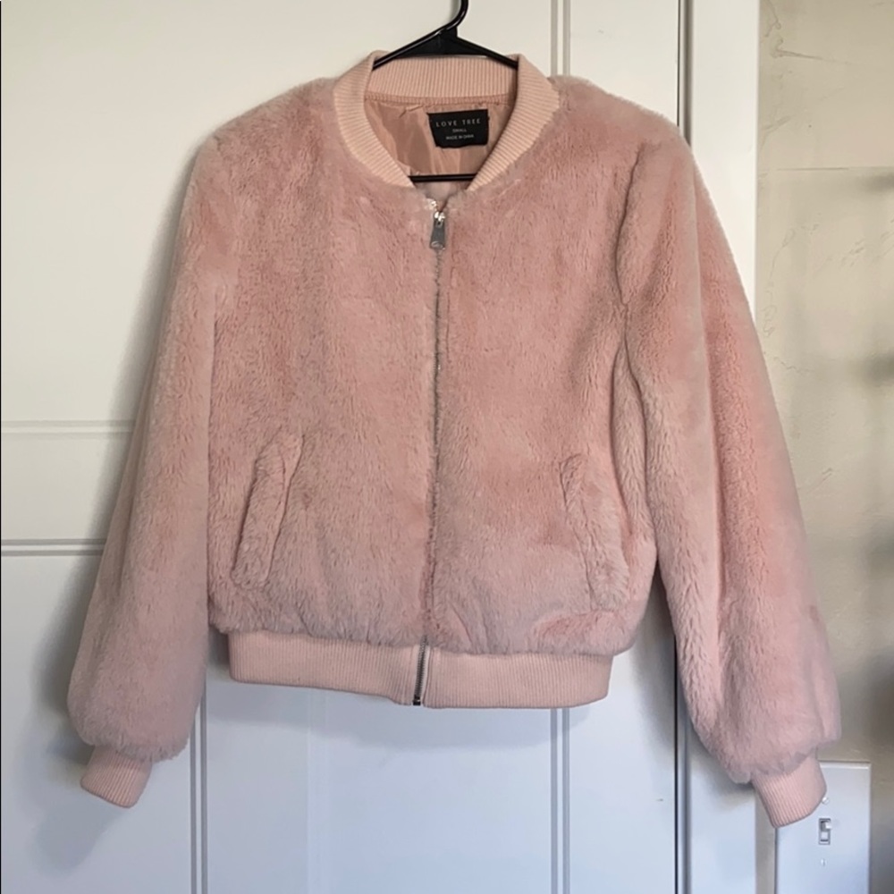 Blush Pink Bomber Jacket